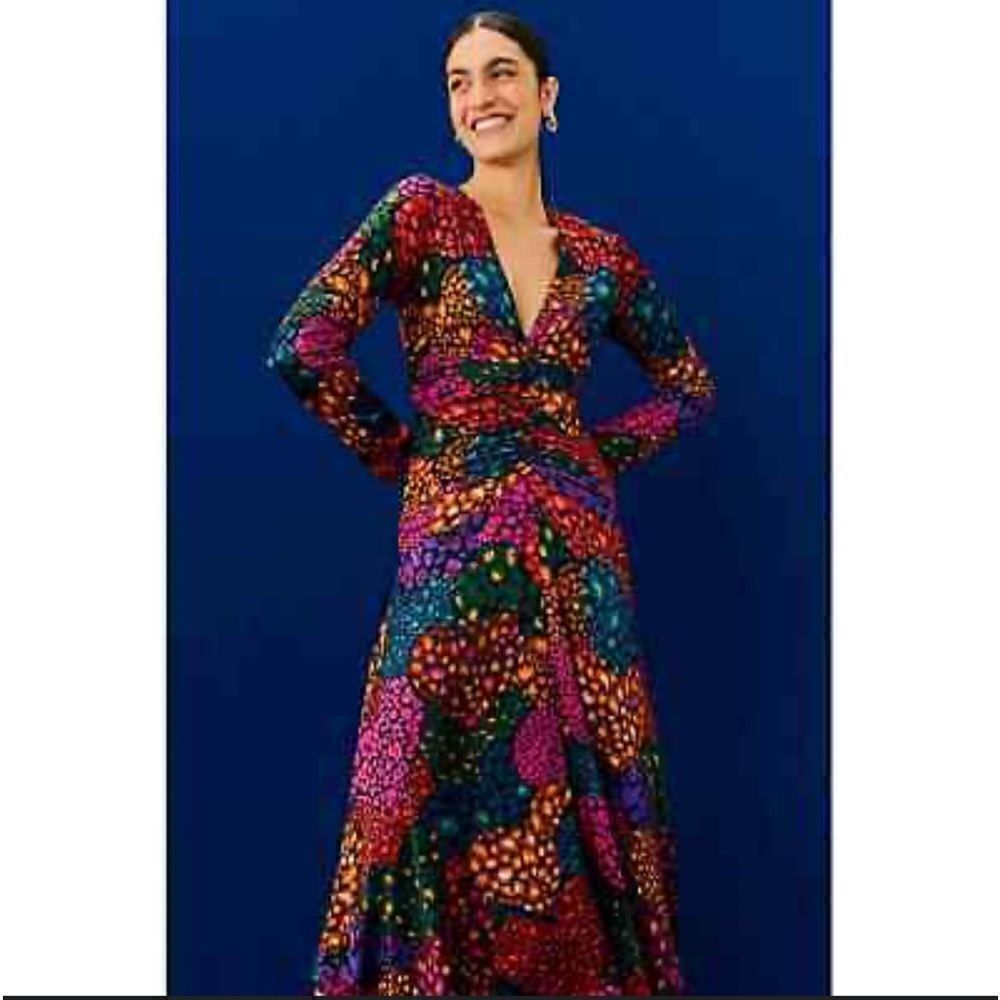 Farm Rio Rainbow Hearts Midi Dress Size S - Picture 3 of 10